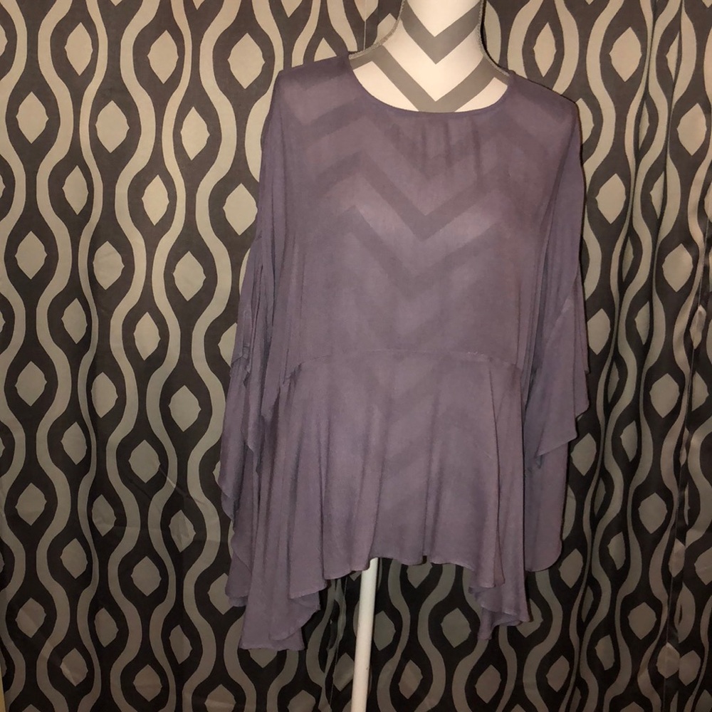Ruffles Gauze Peasant Top - Picture 2 of 6